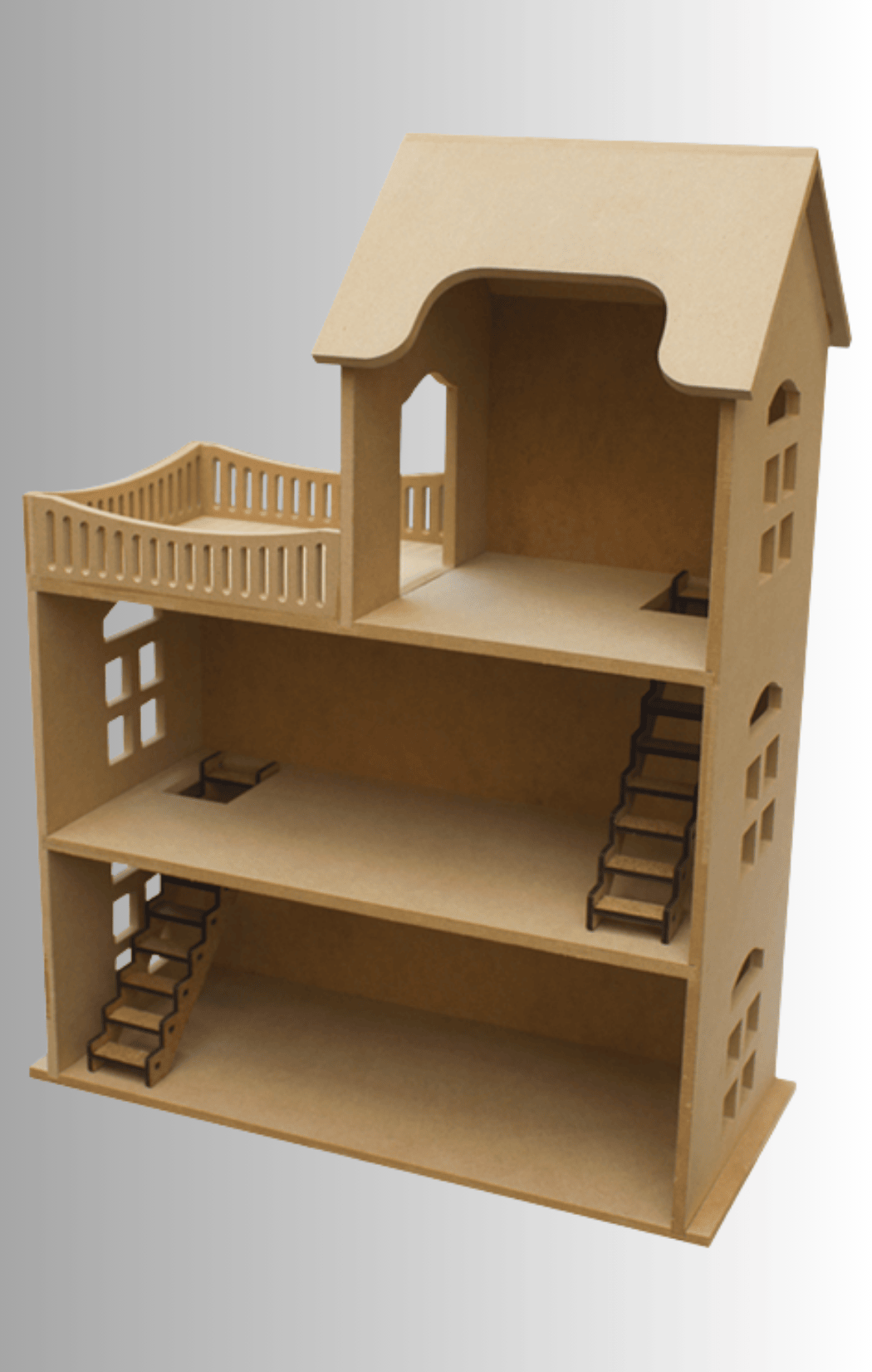 Teraslı 3 Katlı Oyun Evi MNH-04