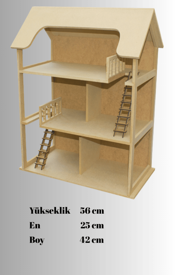 Yanları Açık 3 Katlı Oyun Evi MNH-08