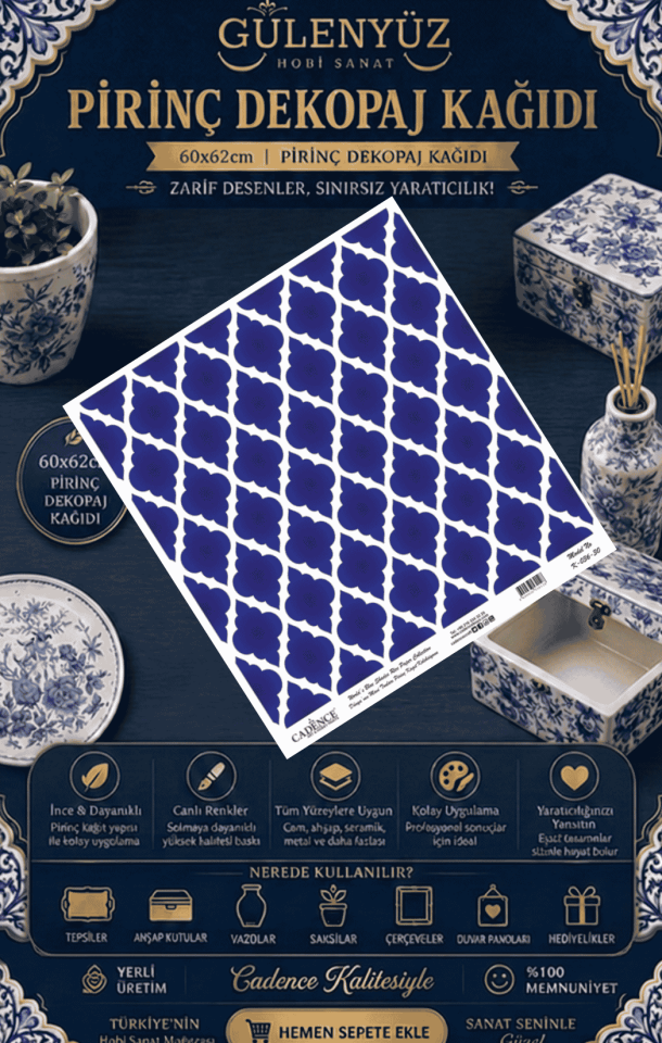 Model K-036 Dünyanın Mavi Tonları 60x62 Pirinç Dekopaj