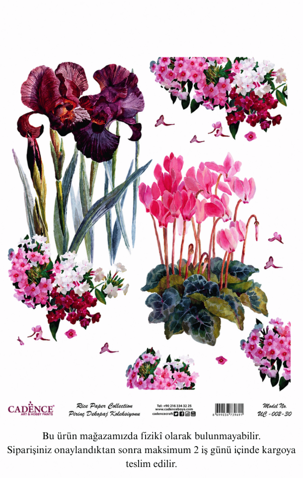 Pembe Lilyum Bahçesi Evrensel Seri UC-02 30x32cm
