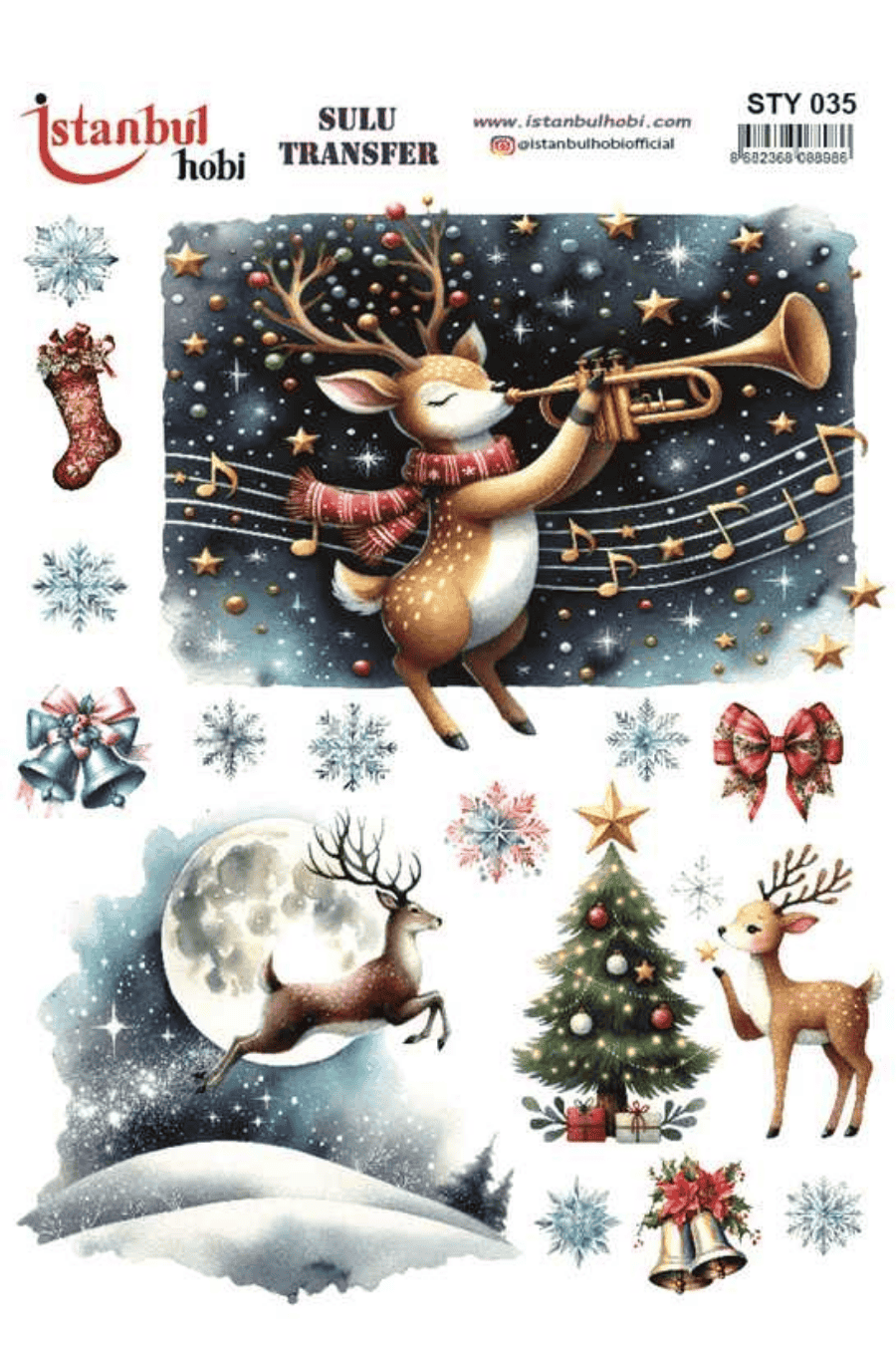 Sulu Transfer Yılbaşı Desen Seri STY035