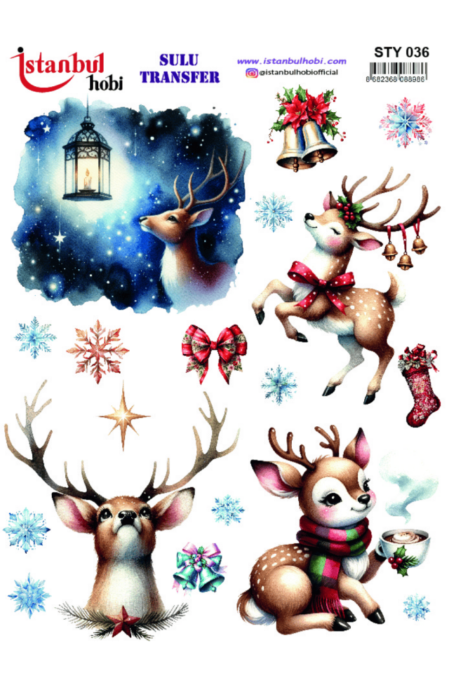 Sulu Transfer Yılbaşı Desen Seri STY036