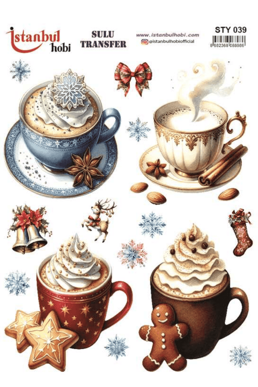 Sulu Transfer Yılbaşı Desen Seri STY039