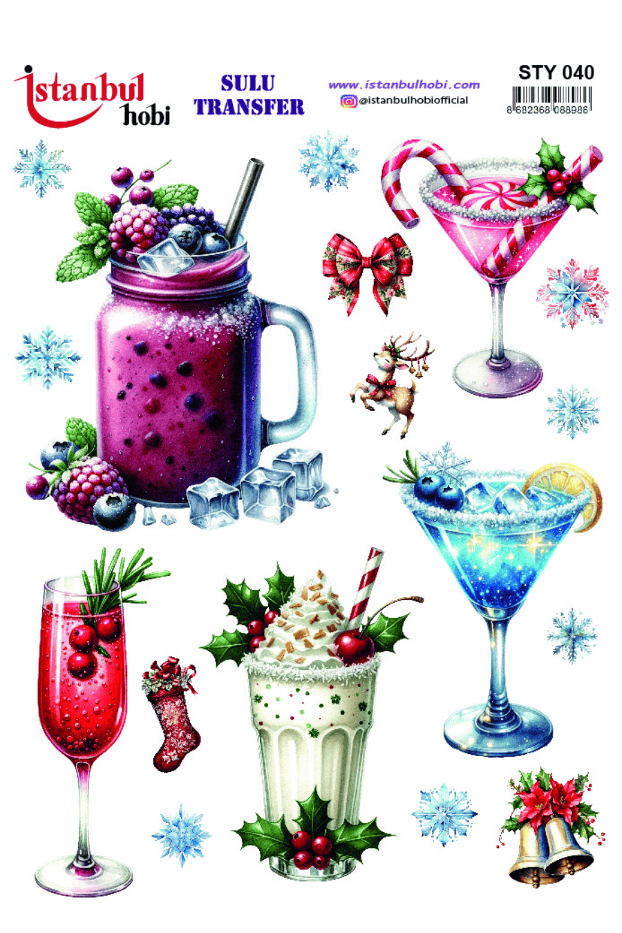 Sulu Transfer Yılbaşı Desen Seri STY040