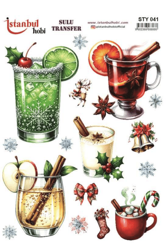 Sulu Transfer Yılbaşı Desen Seri STY041
