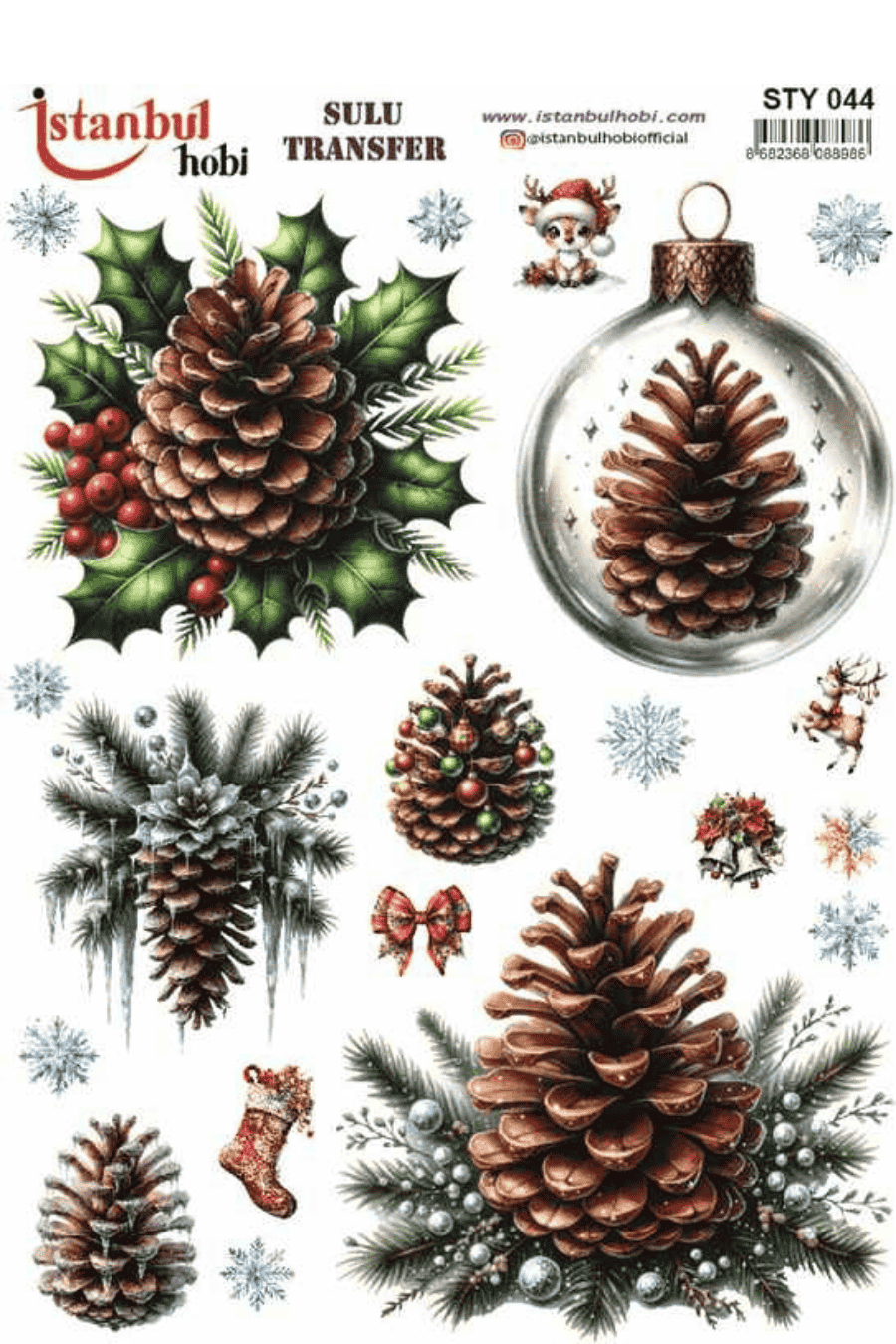 Sulu Transfer Yılbaşı Desen Seri STY044