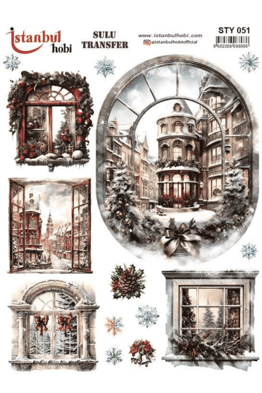 Sulu Transfer Yılbaşı Desen Seri STY051