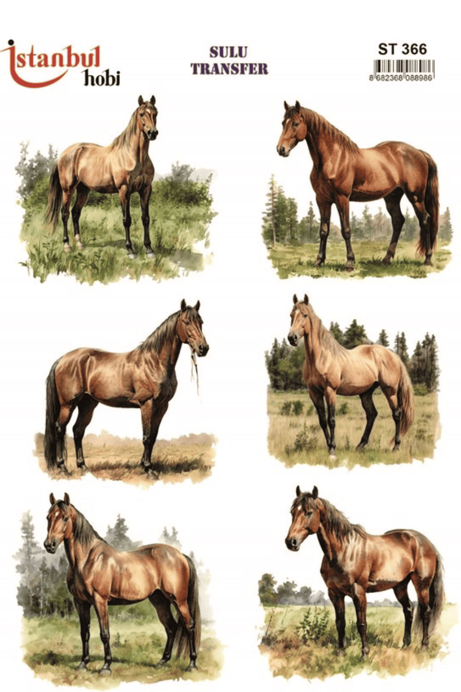 Sulu Transfer Hayvanlar Desenli Seri ST366