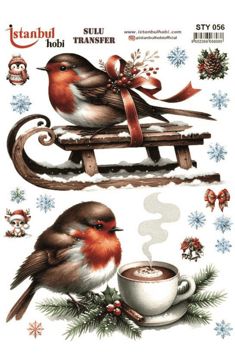 Sulu Transfer Yılbaşı Desen Seri STY056
