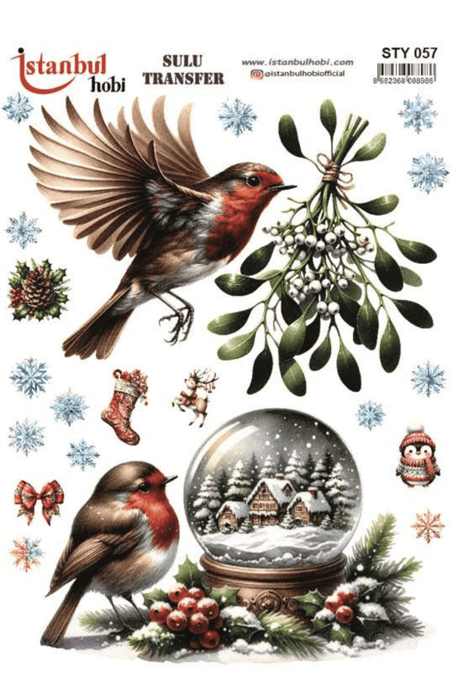 Sulu Transfer Yılbaşı Desen Seri STY057
