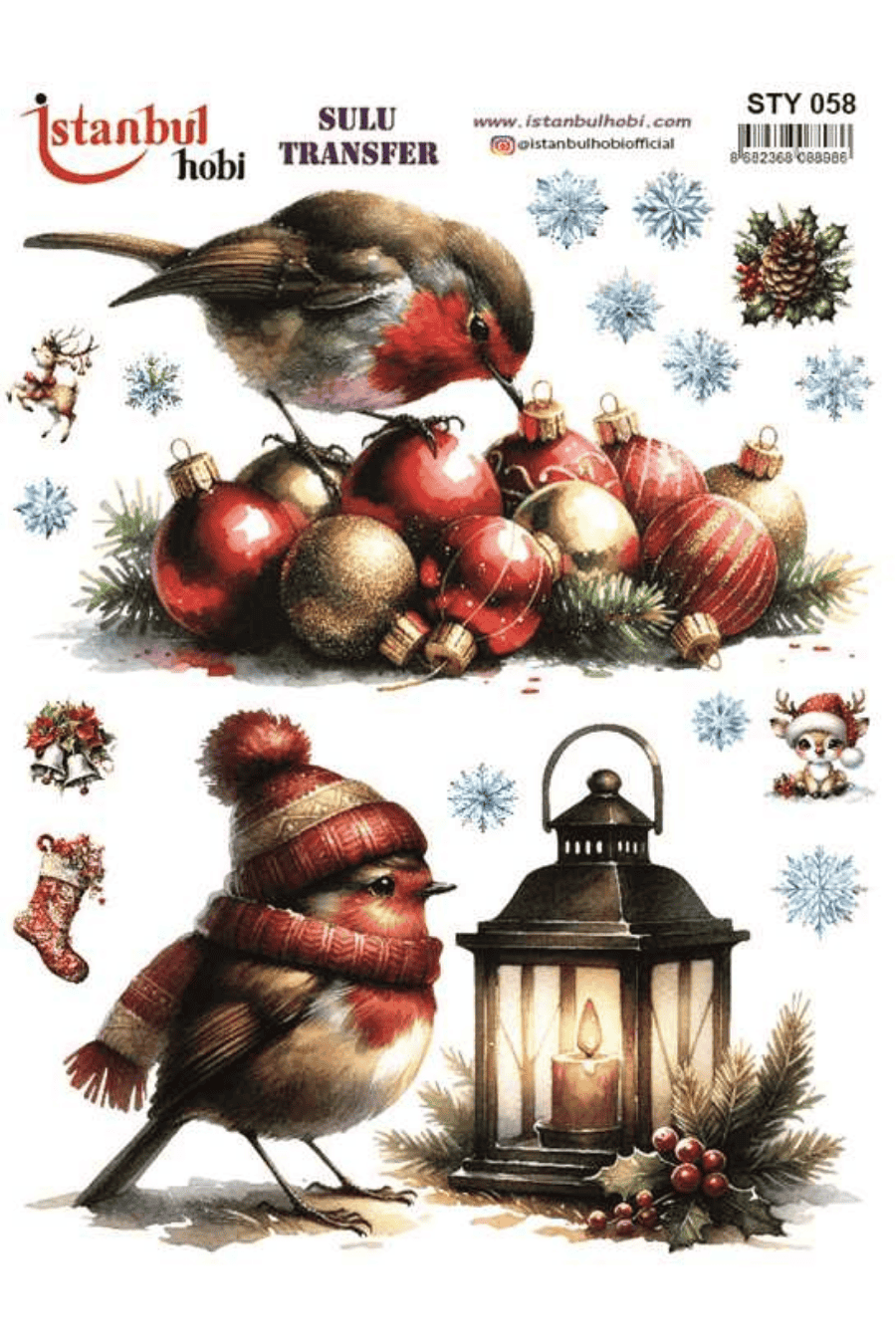 Sulu Transfer Yılbaşı Desen Seri STY058