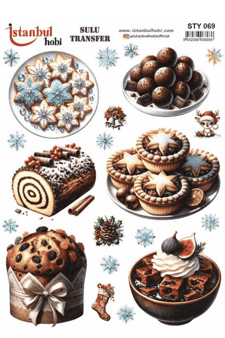 Sulu Transfer Yılbaşı Desen Seri STY069