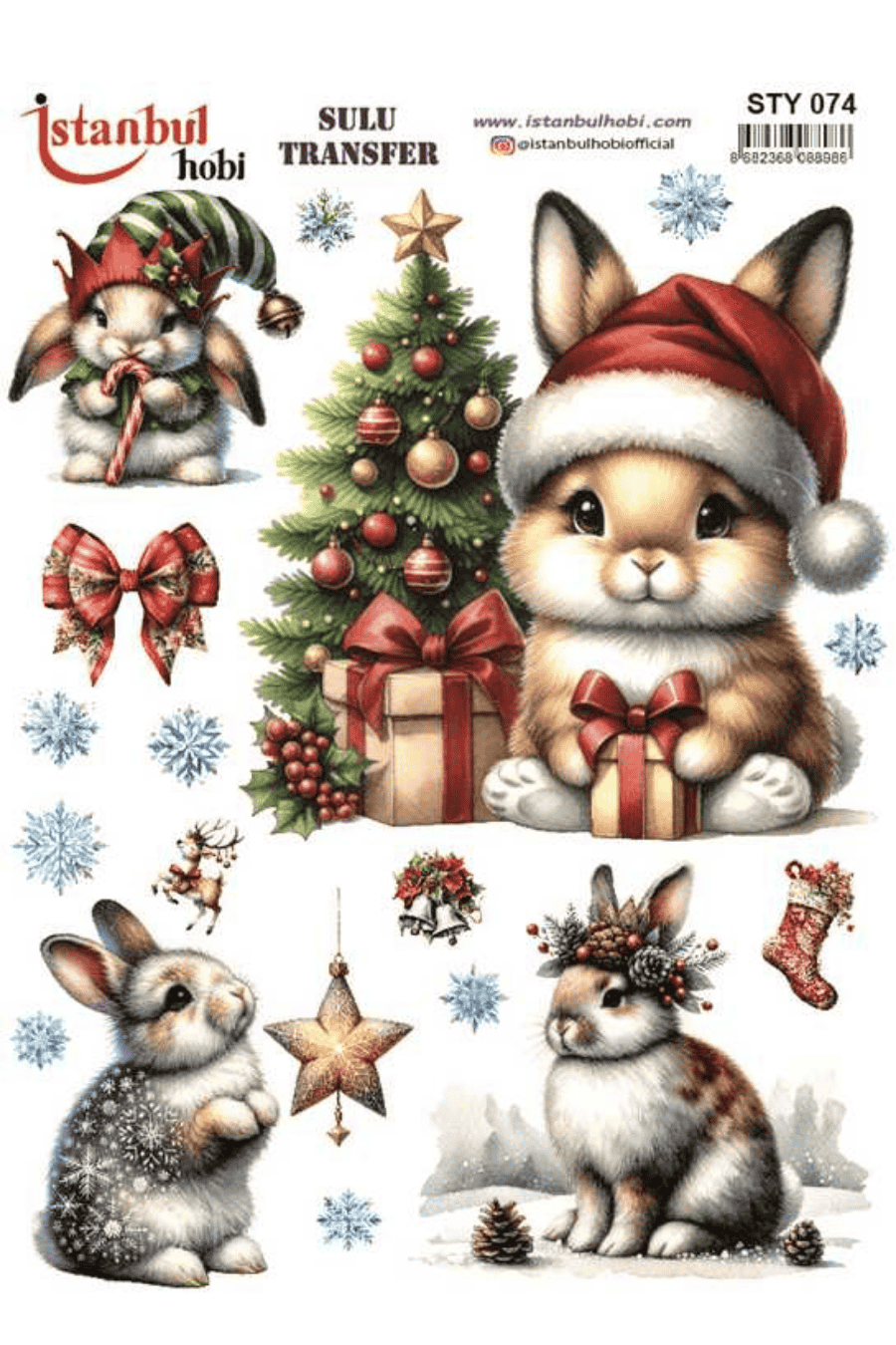 Sulu Transfer Yılbaşı Desen Seri STY074