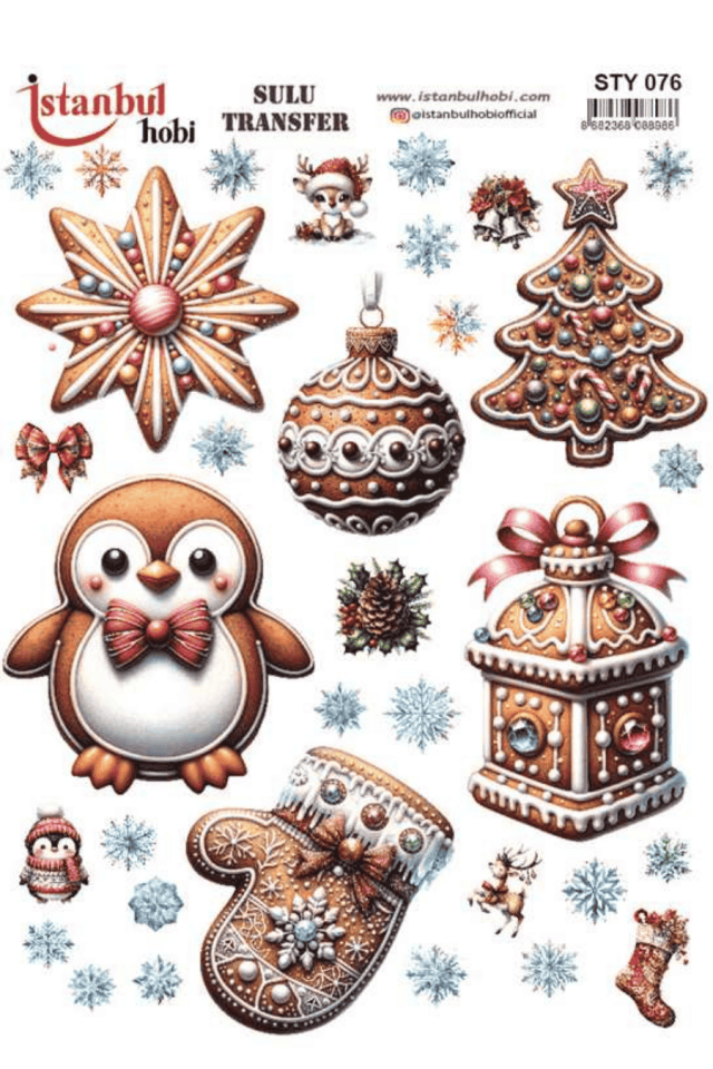 Sulu Transfer Yılbaşı Desen Seri STY076