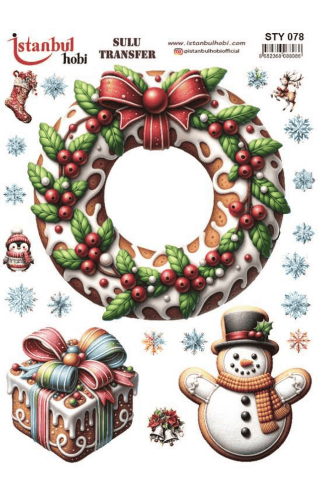 Sulu Transfer Yılbaşı Desen Seri STY078