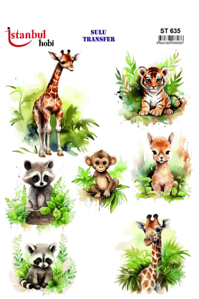 Sulu Transfer Hayvanlar Desenli Seri ST635