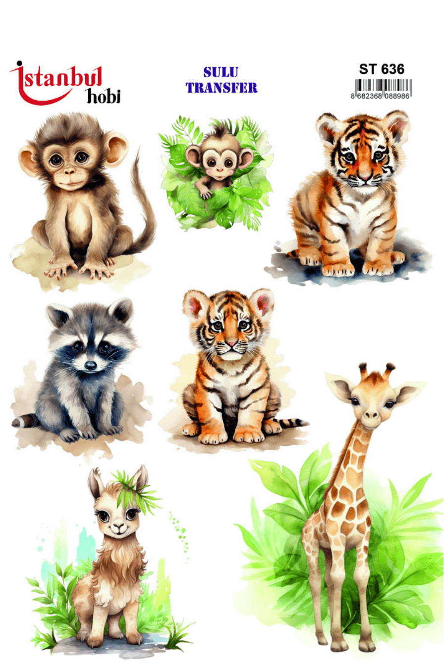 Sulu Transfer Hayvanlar Desenli Seri ST636