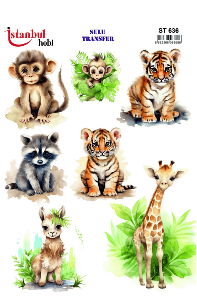 Sulu Transfer Hayvanlar Desenli Seri ST636