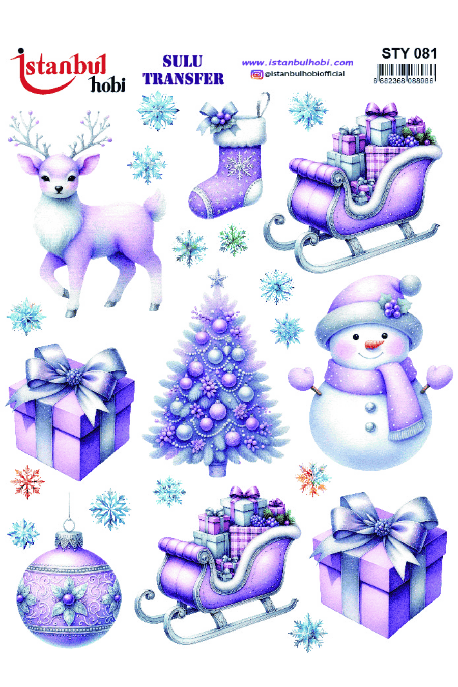 Sulu Transfer Yılbaşı Desen Seri STY081
