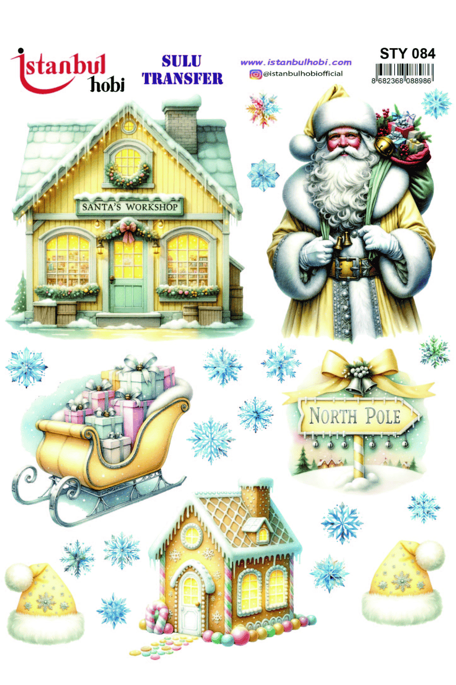 Sulu Transfer Yılbaşı Desen Seri STY084