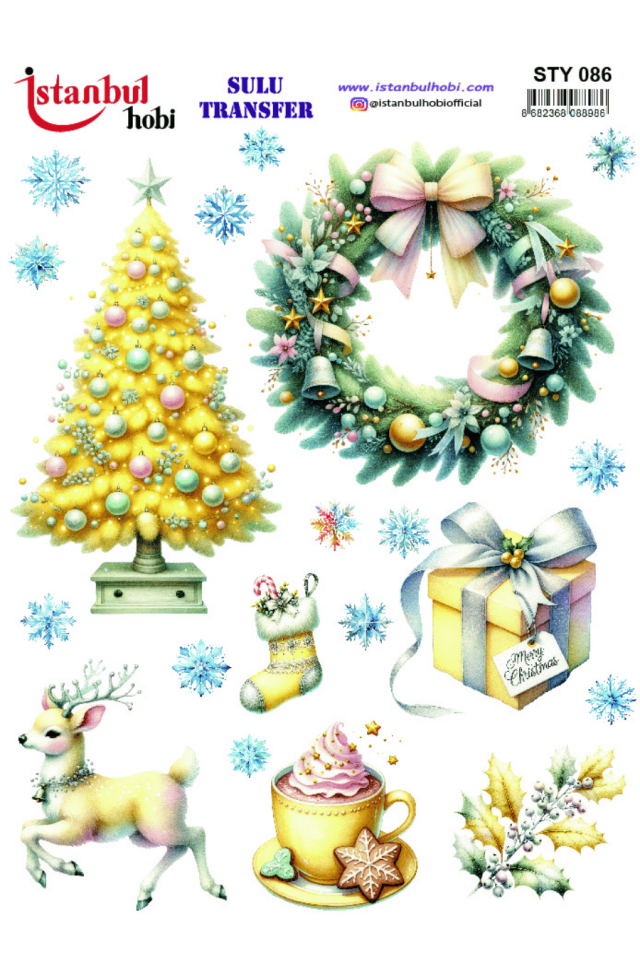 Sulu Transfer Yılbaşı Desen Seri STY086