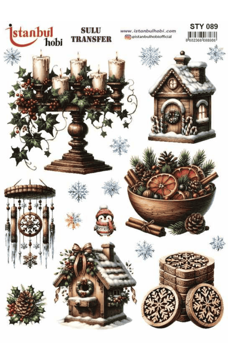 Sulu Transfer Yılbaşı Desen Seri STY089