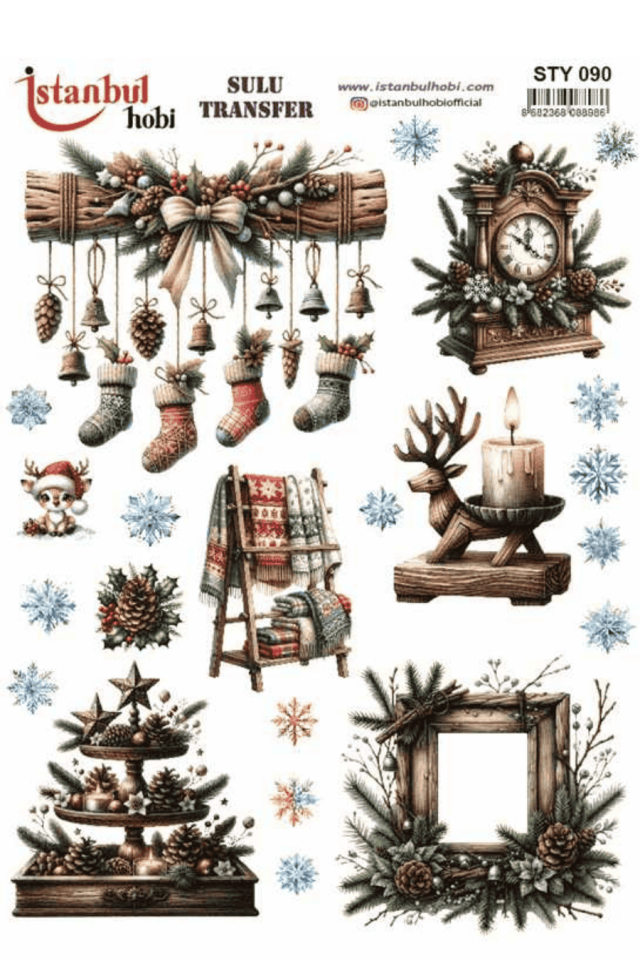 Sulu Transfer Yılbaşı Desen Seri STY090