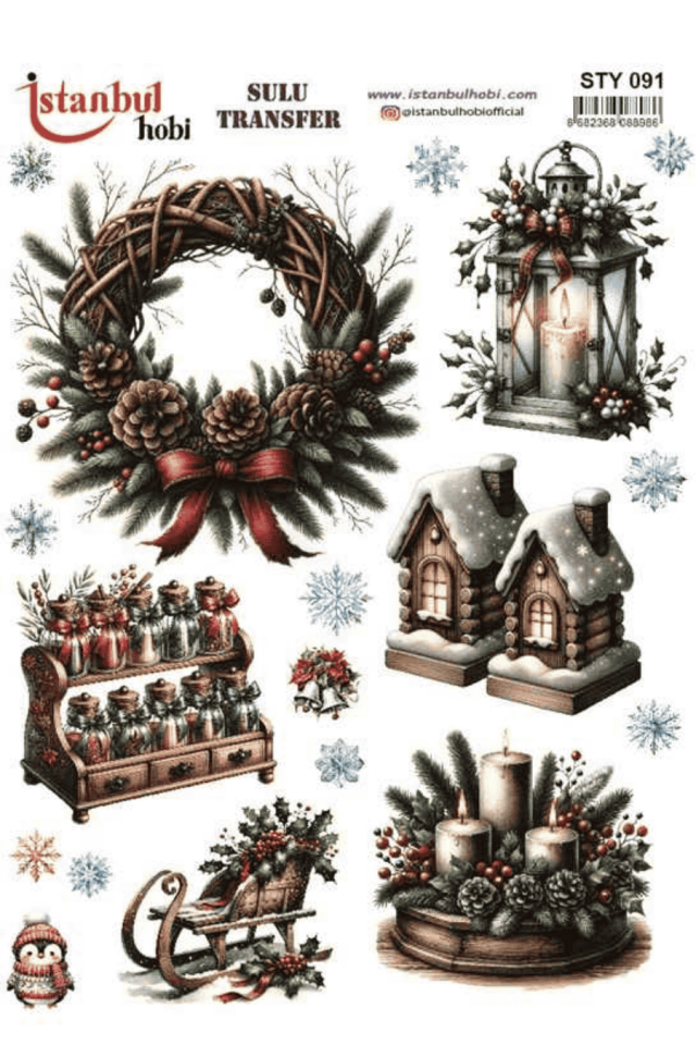 Sulu Transfer Yılbaşı Desen Seri STY091