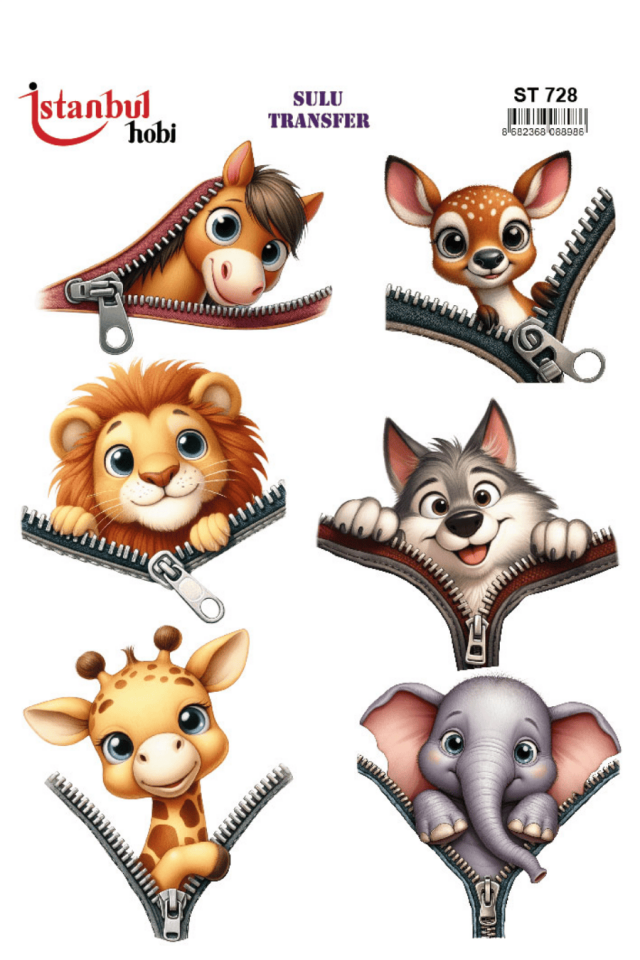 Sulu Transfer Hayvanlar Desenli Seri ST726