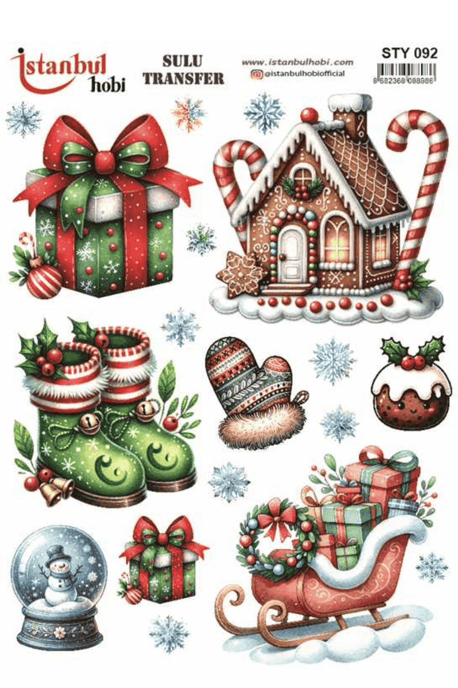 Sulu Transfer Yılbaşı Desen Seri STY092