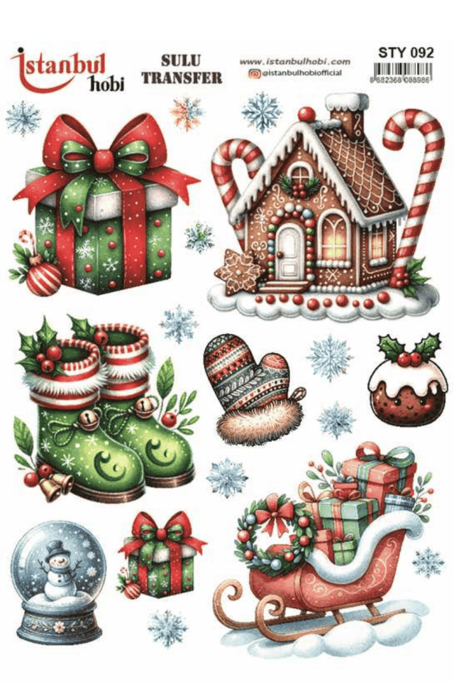 Sulu Transfer Yılbaşı Desen Seri STY092