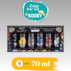Kooky 6'lı Hibrit Multisurface Akrilik Boya Seti 70ML