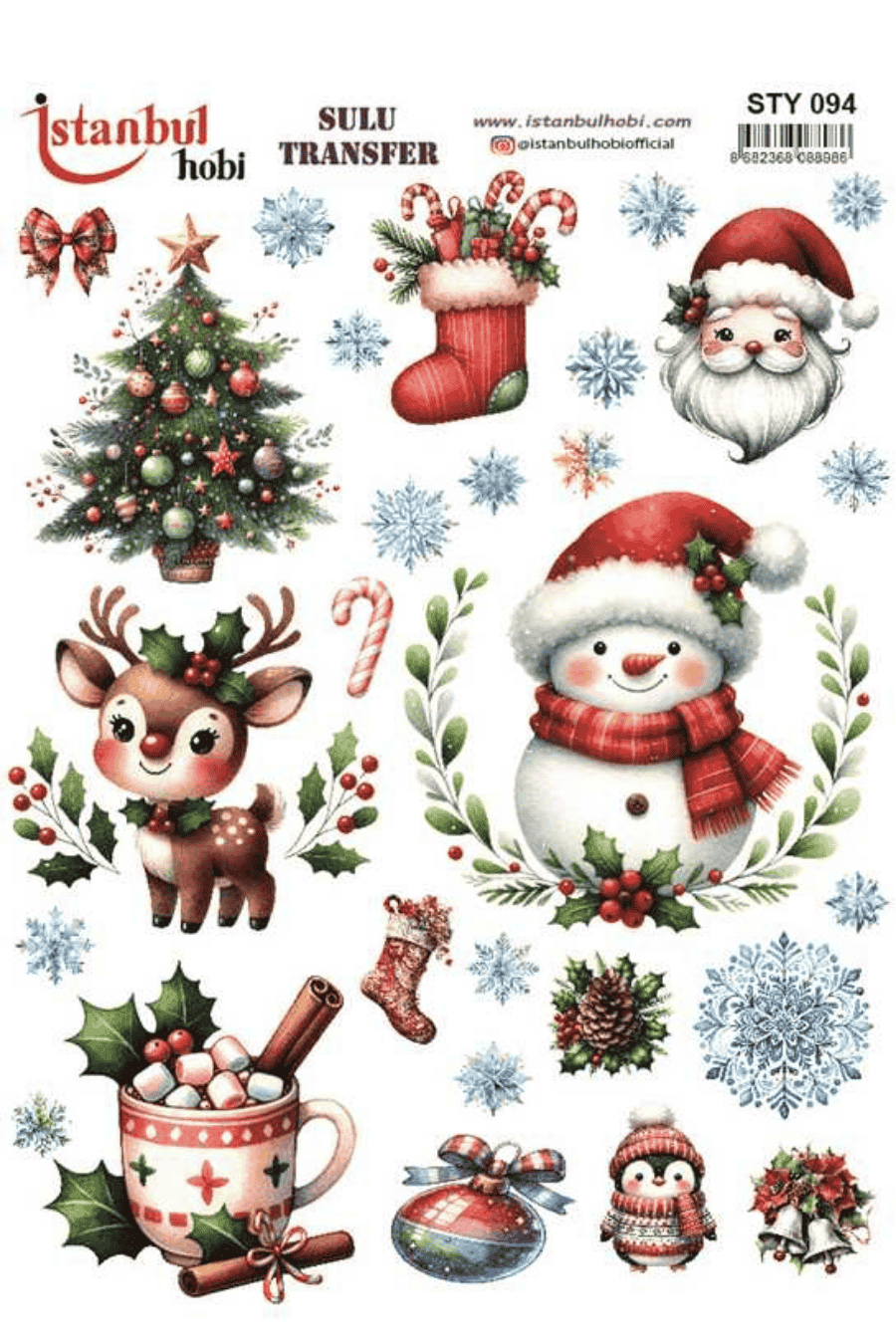 Sulu Transfer Yılbaşı Desen Seri STY094