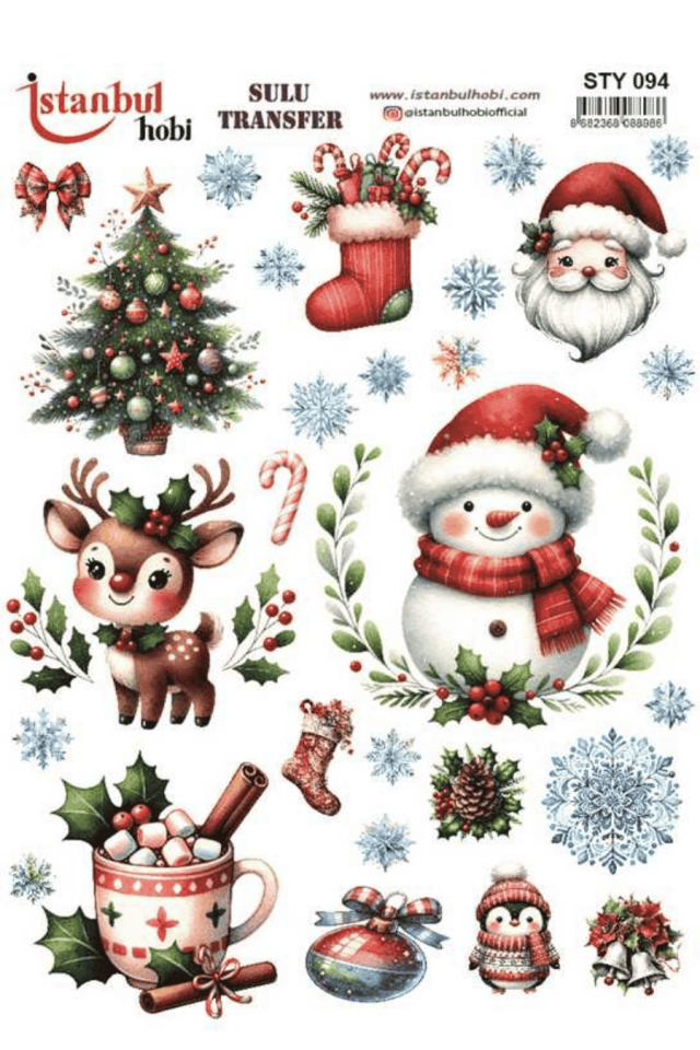 Sulu Transfer Yılbaşı Desen Seri STY094