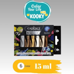 Kooky 6'lı Akrilik Metalik Boya Seti 15ML