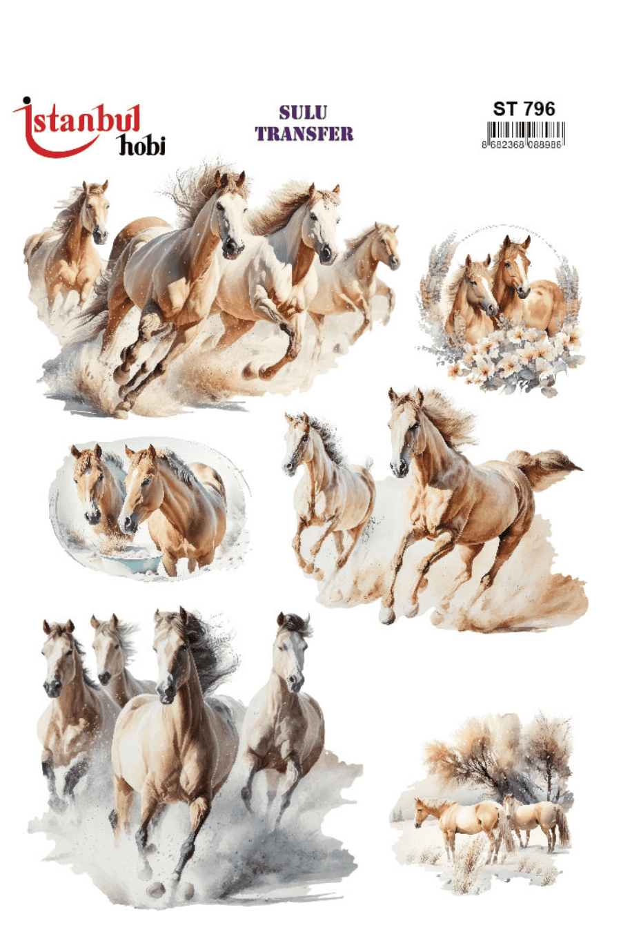 Sulu Transfer Hayvanlar Desenli Seri ST796