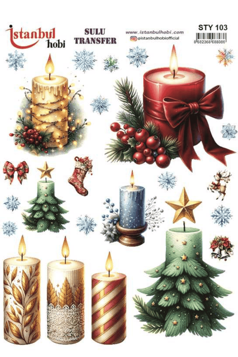 Sulu Transfer Yılbaşı Desen Seri STY103