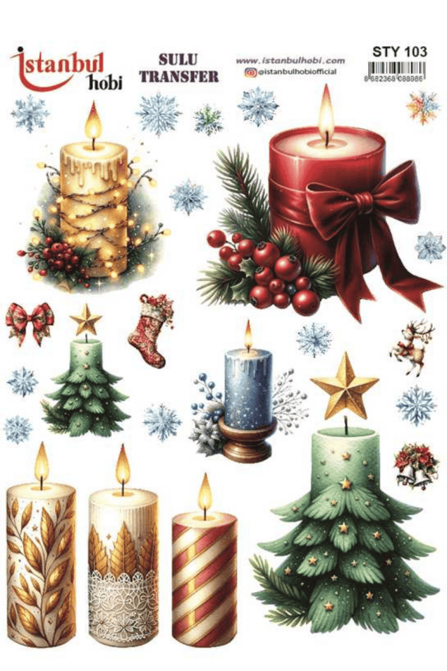 Sulu Transfer Yılbaşı Desen Seri STY103