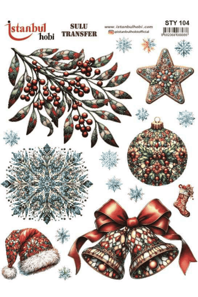 Sulu Transfer Yılbaşı Desen Seri STY104