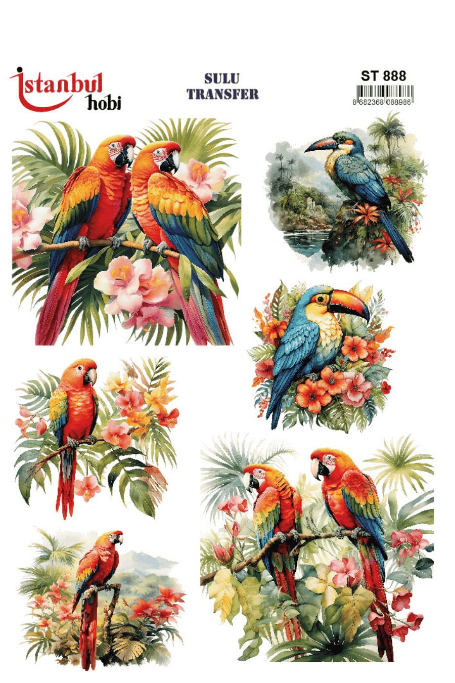 Sulu Transfer Hayvanlar Desenli Seri ST888