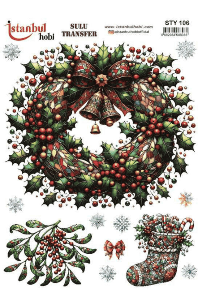 Sulu Transfer Yılbaşı Desen Seri STY106