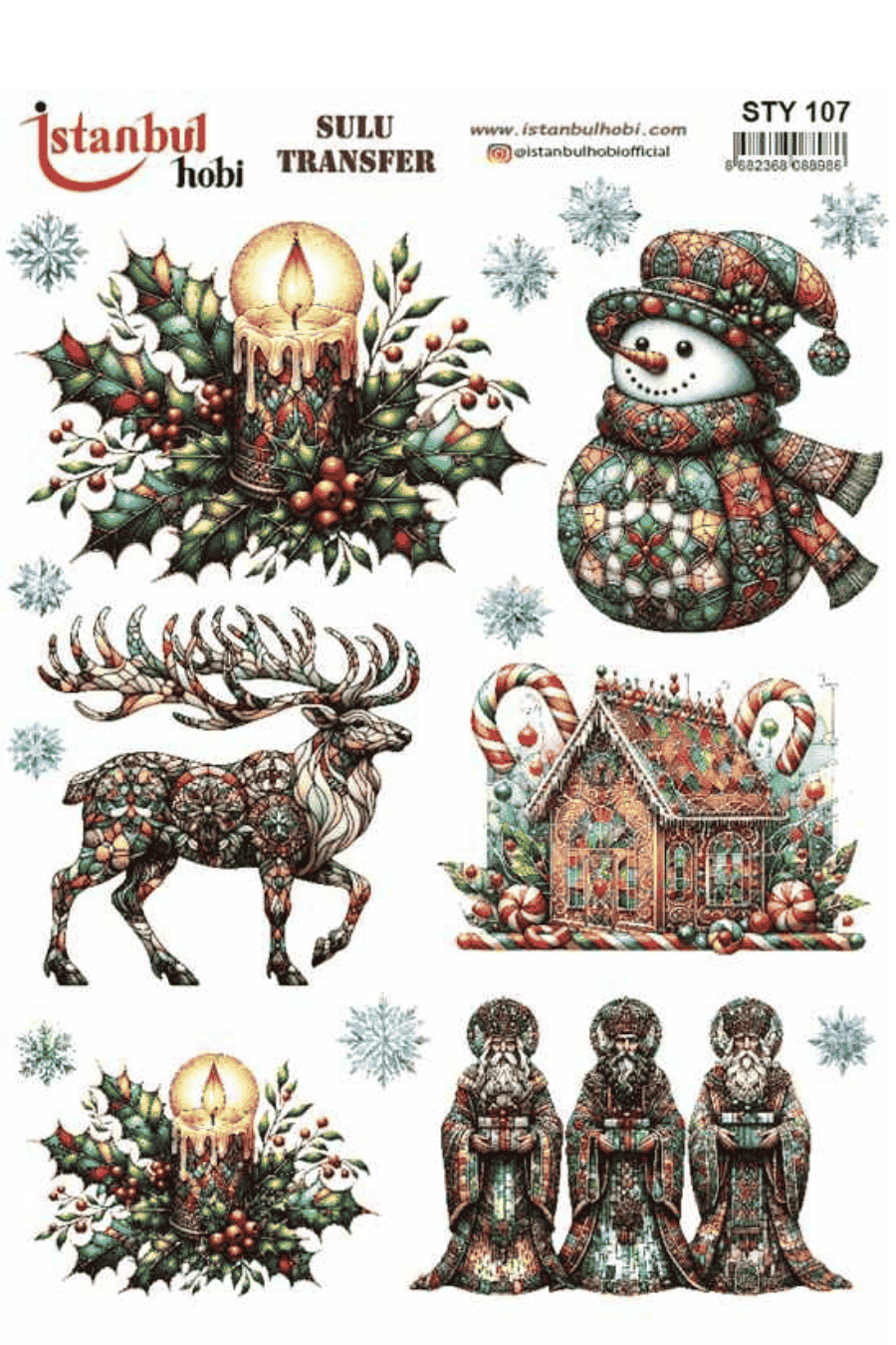 Sulu Transfer Yılbaşı Desen Seri STY107