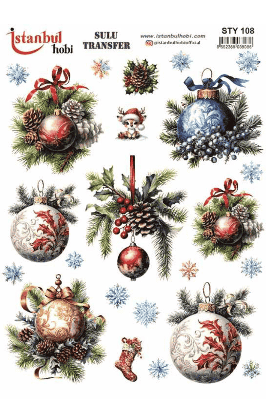 Sulu Transfer Yılbaşı Desen Seri STY108