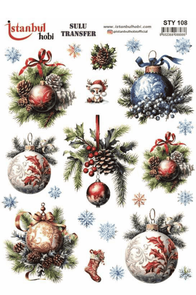 Sulu Transfer Yılbaşı Desen Seri STY108