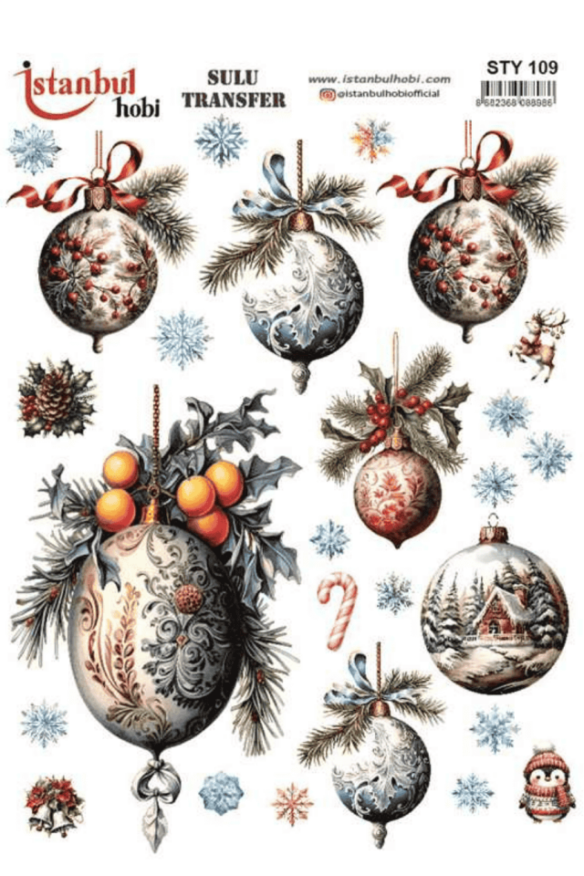 Sulu Transfer Yılbaşı Desen Seri STY109
