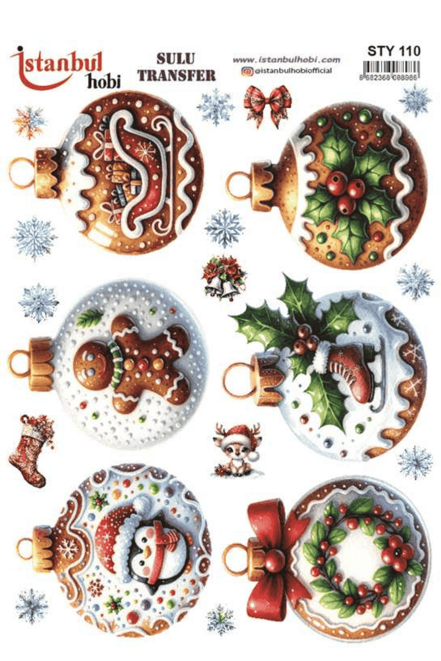 Sulu Transfer Yılbaşı Desen Seri STY110