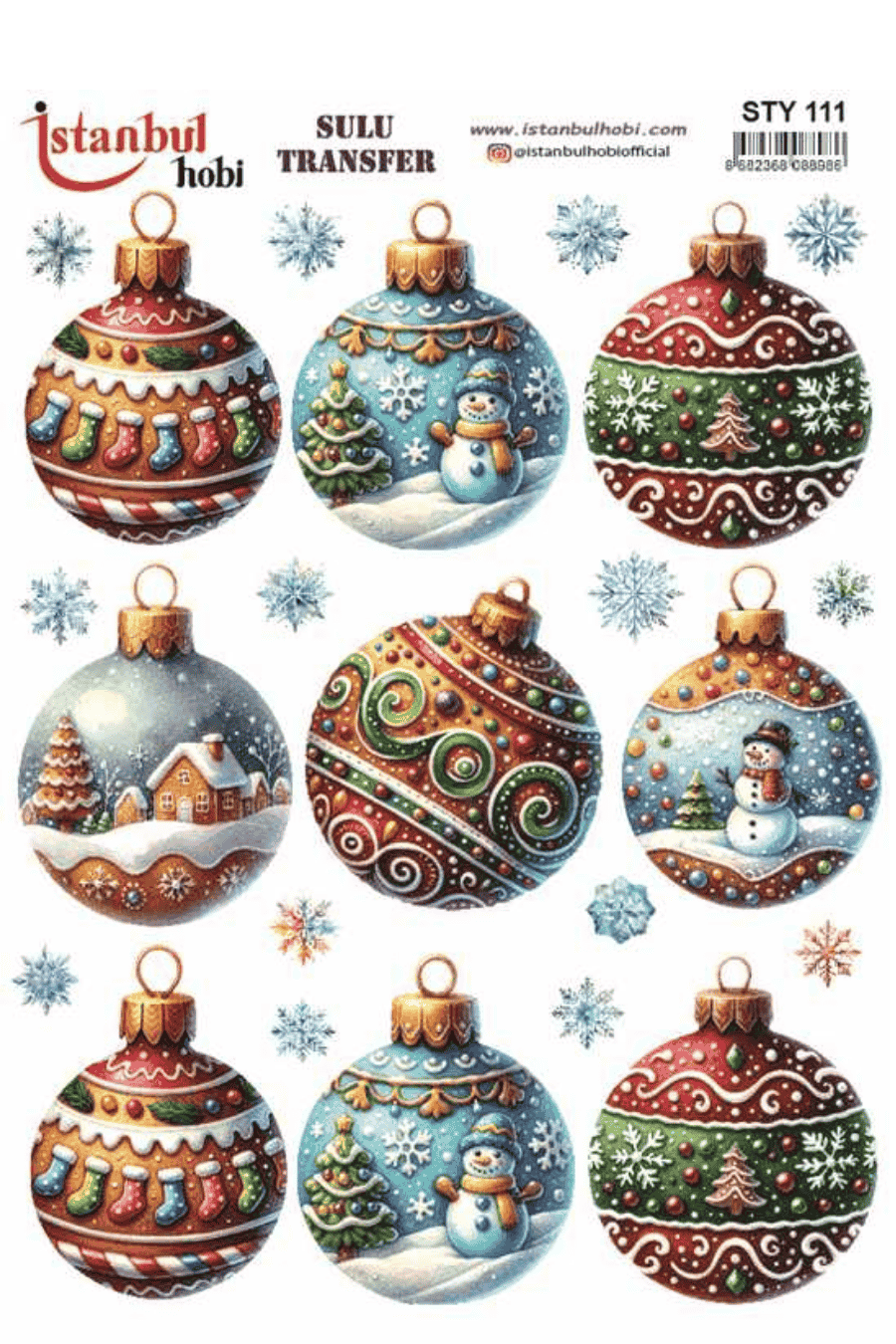 Sulu Transfer Yılbaşı Desen Seri STY111