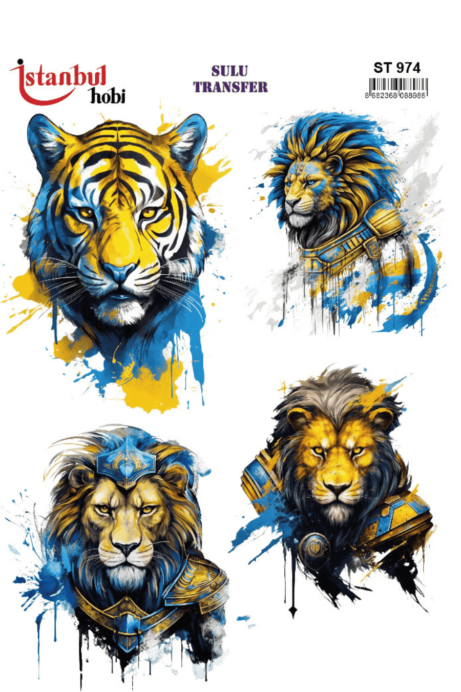 Sulu Transfer Hayvanlar Desenli Seri ST974