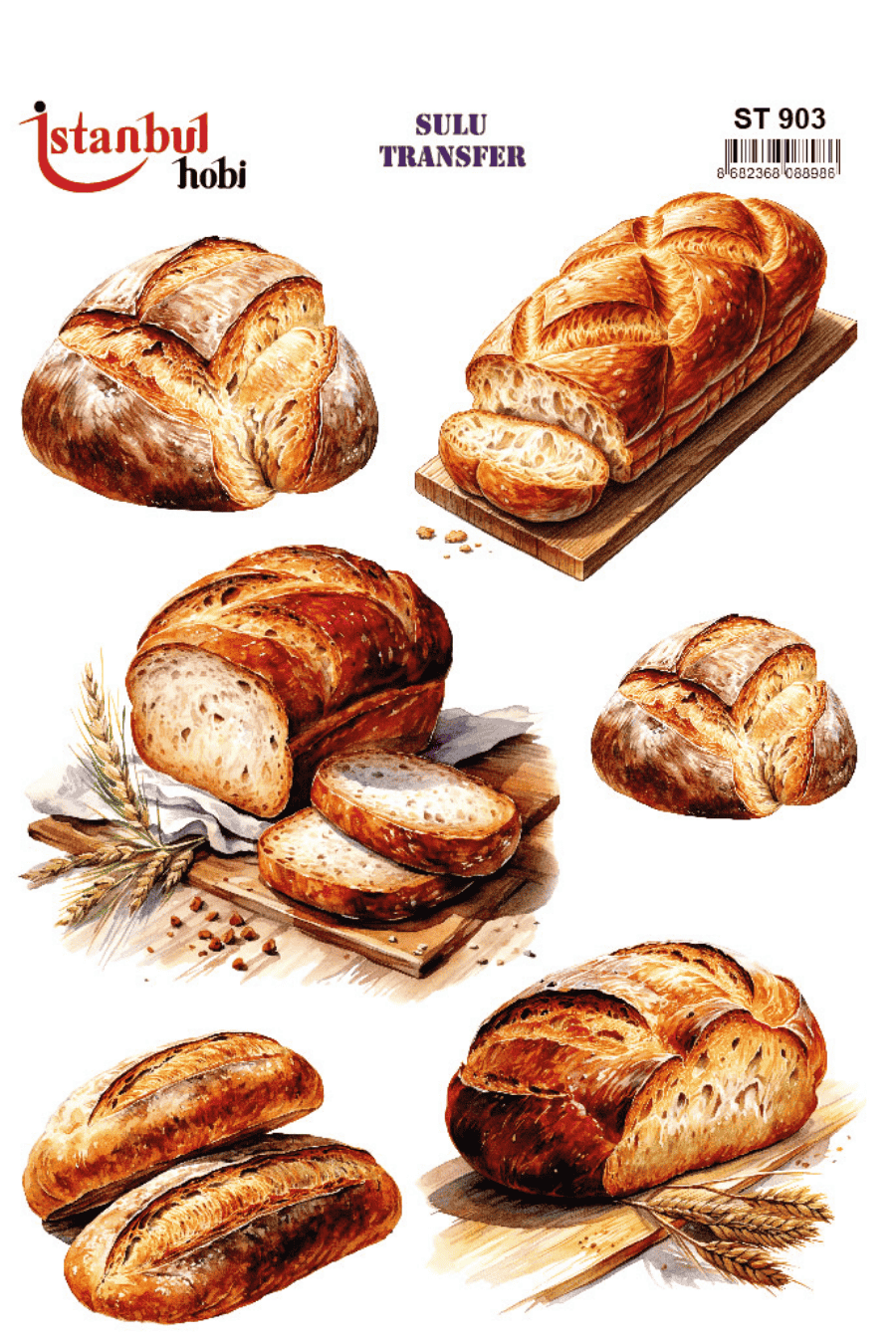 Sulu Transfer Ekmek Temalı Desen Seri ST903