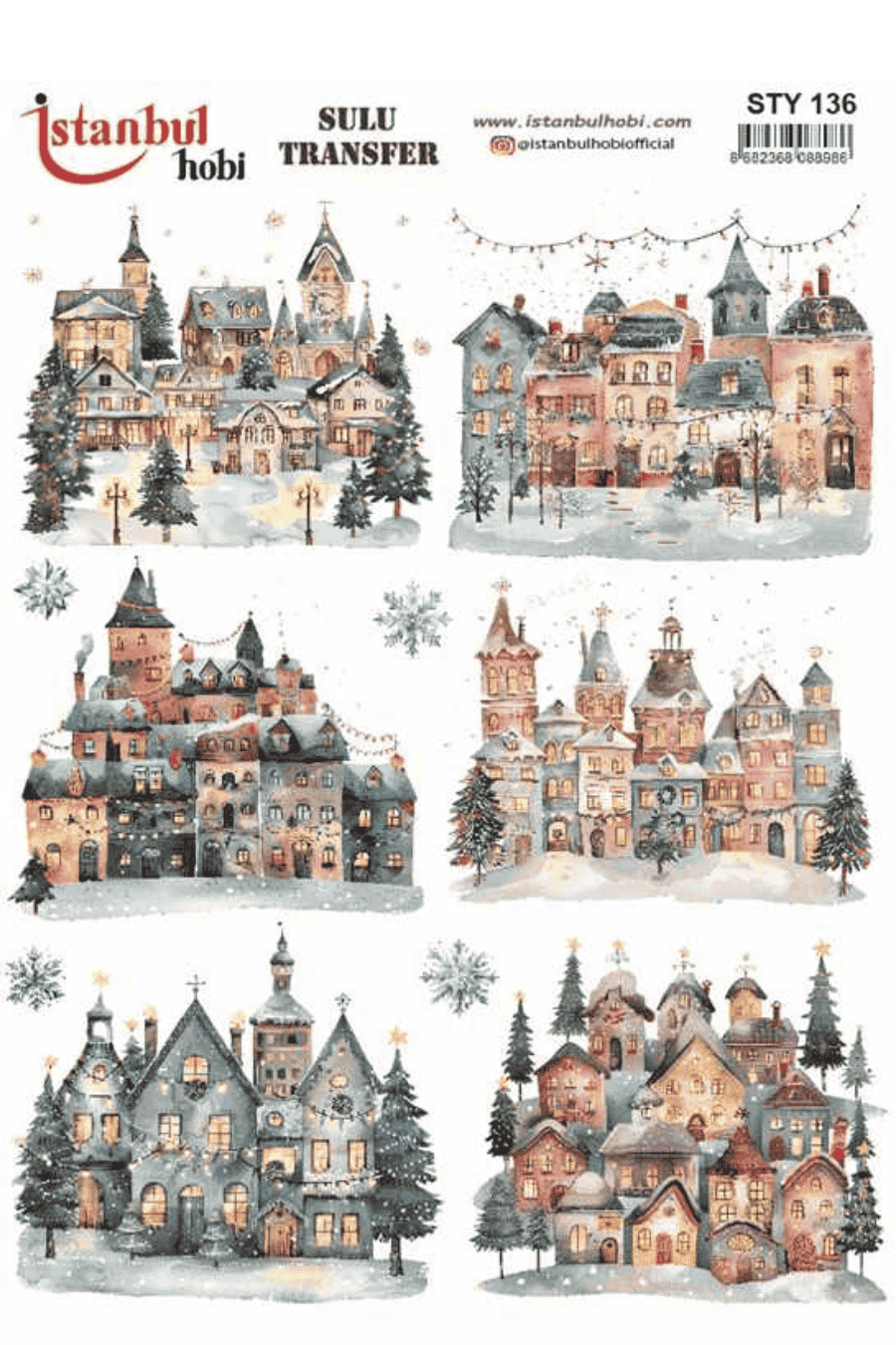Sulu Transfer Yılbaşı Desen Seri STY136